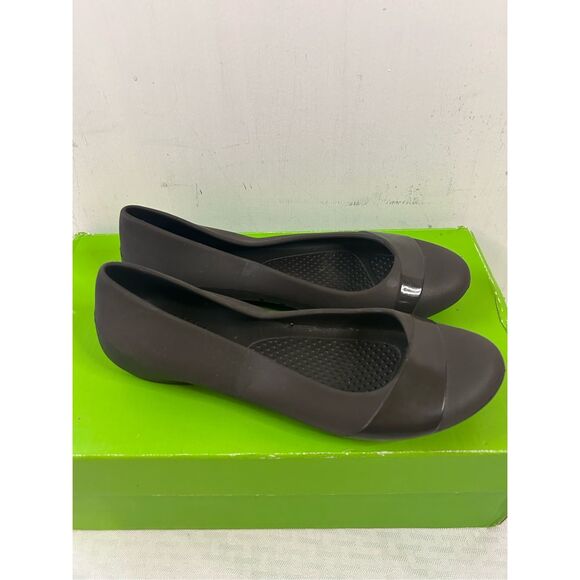 Crocs Gianna ballet flats brown shoes size 6 - Picture 1 of 3